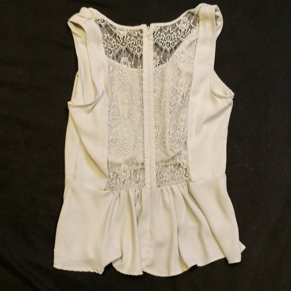 Nicole by Nicole Miller  Lace Back Sleeveless Crossover Blouse Tank Top Medium - Picture 3 of 5